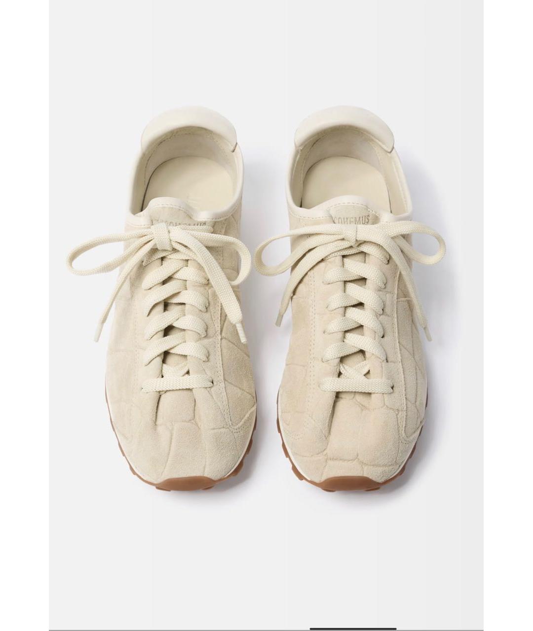 JACQUEMUS Бежевые замшевые кроссовки, фото 2