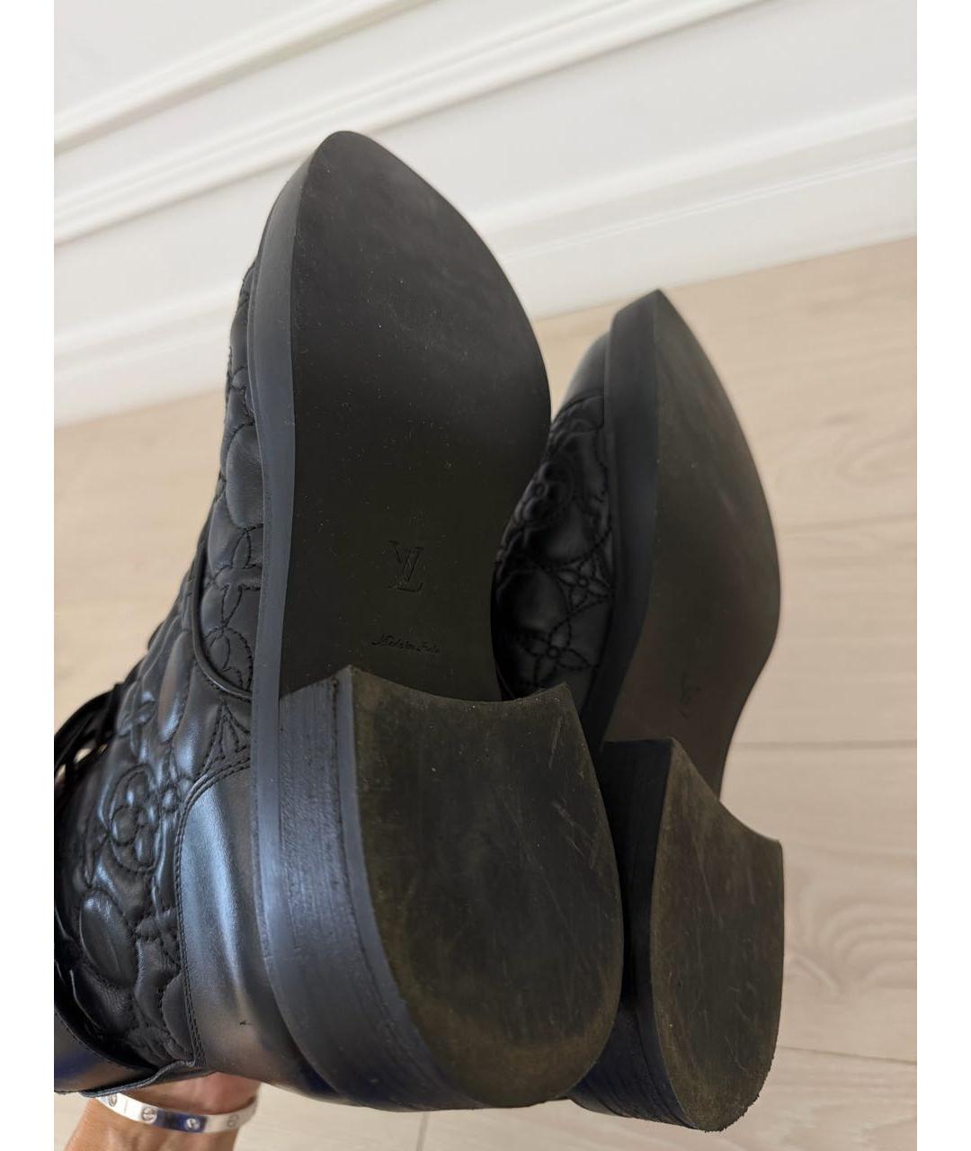 LOUIS VUITTON Черные кожаные ботинки, фото 6