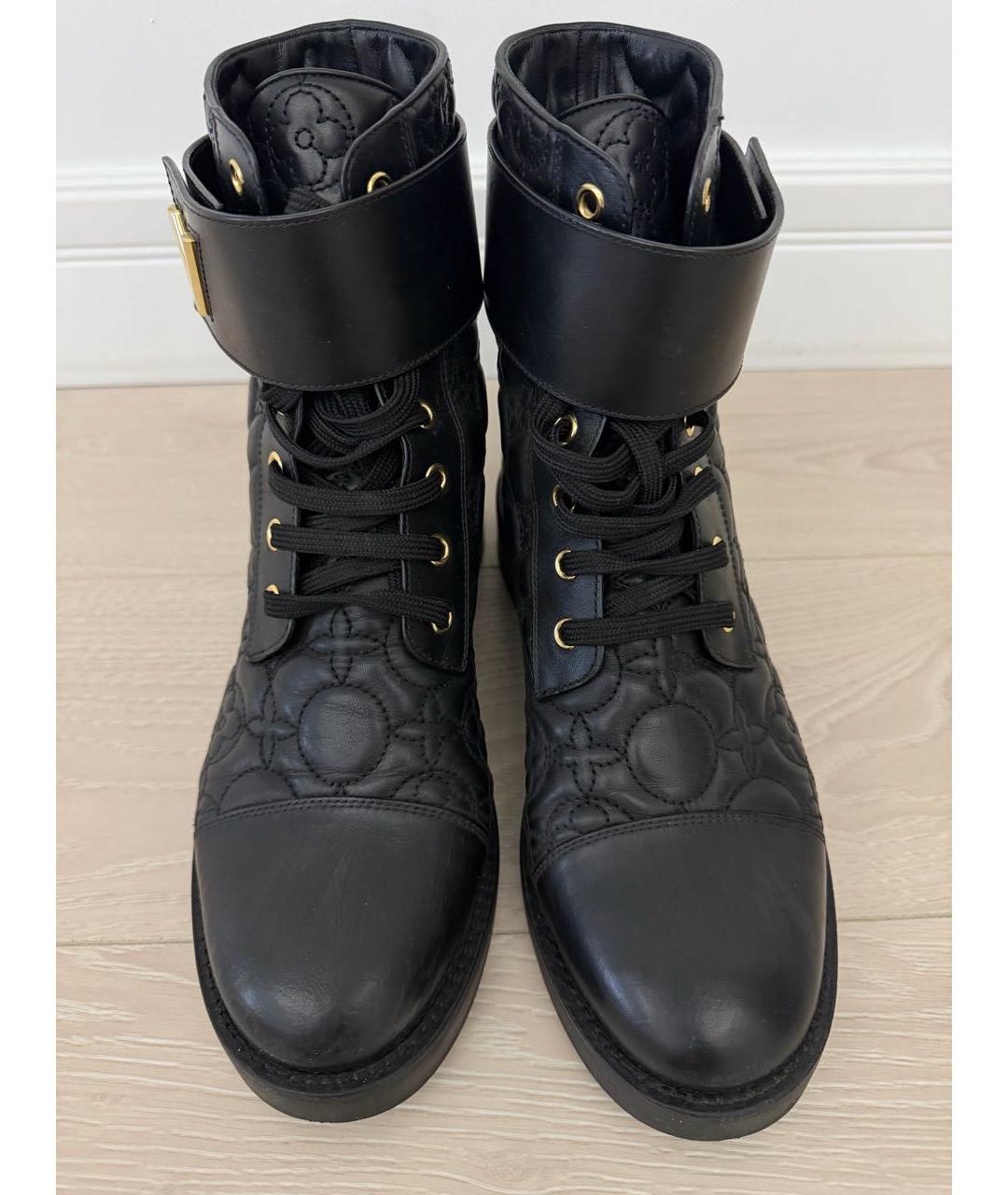 LOUIS VUITTON Черные кожаные ботинки, фото 2