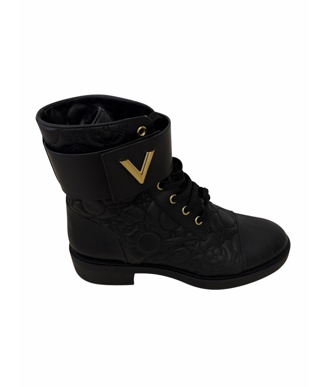 LOUIS VUITTON Черные кожаные ботинки, фото 1