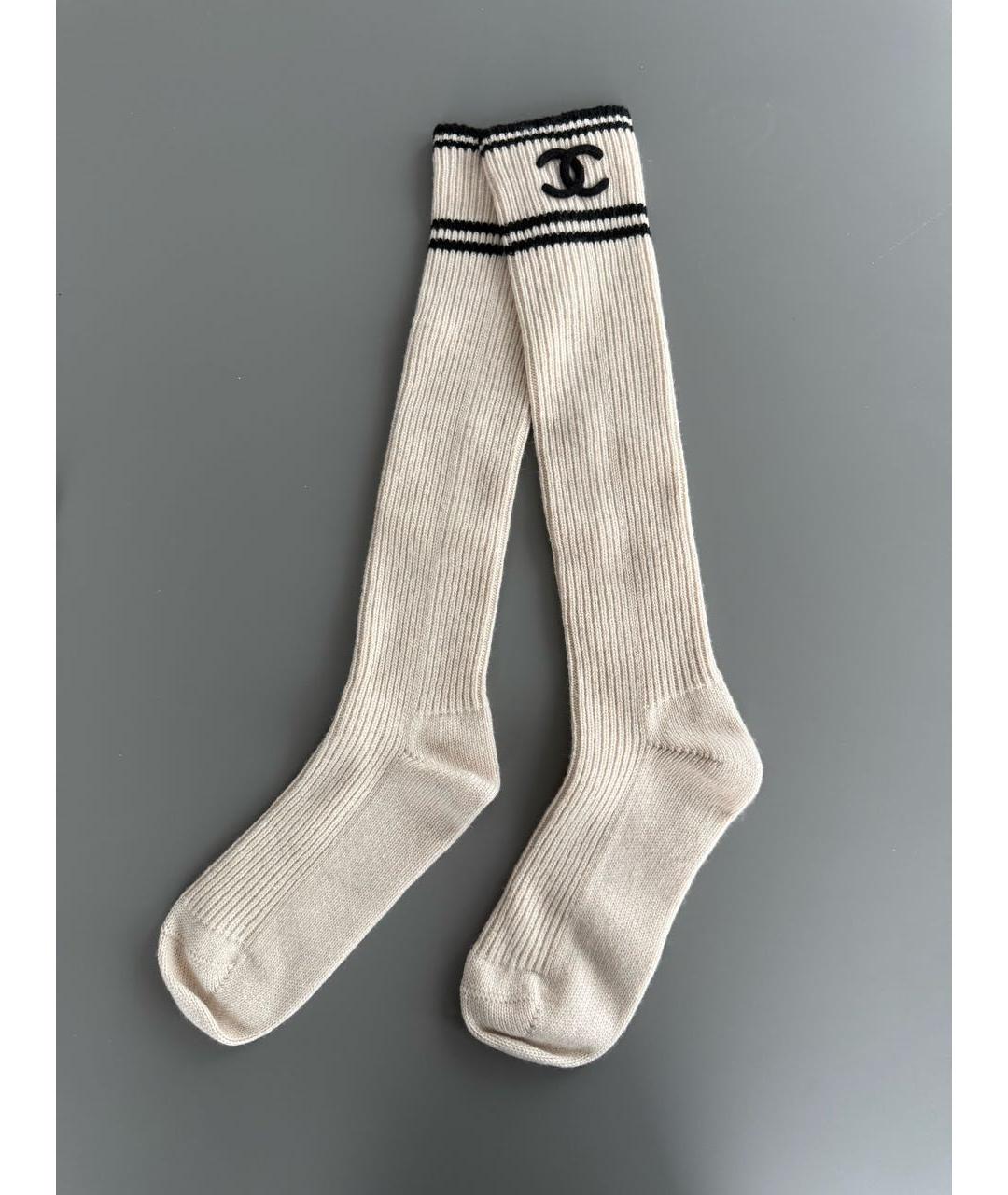 CHANEL Бежевые носки, чулки и колготы, фото 8