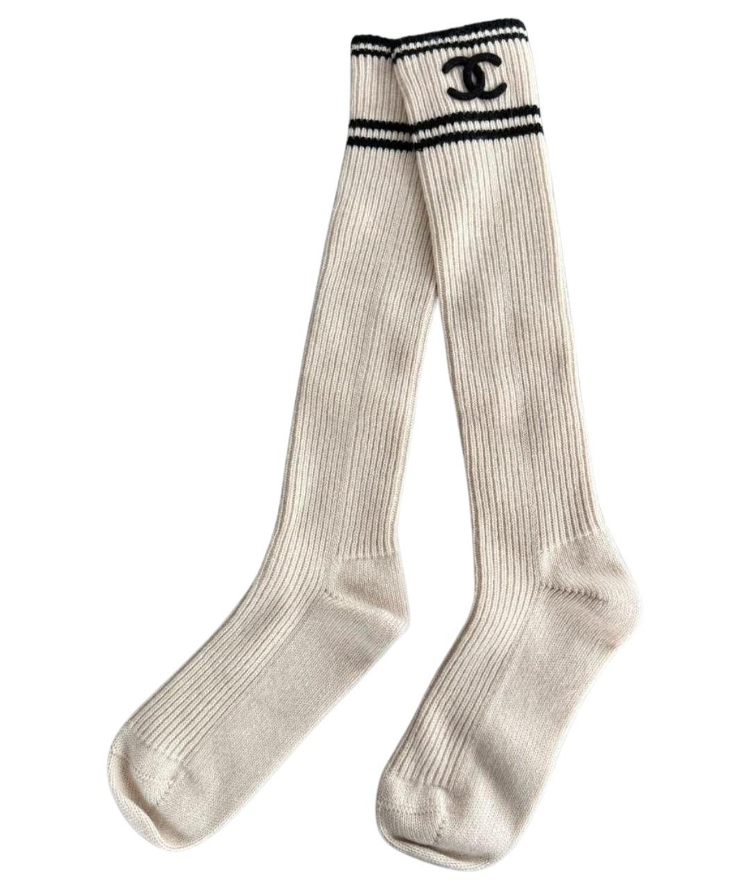 CHANEL Бежевые носки, чулки и колготы, фото 1