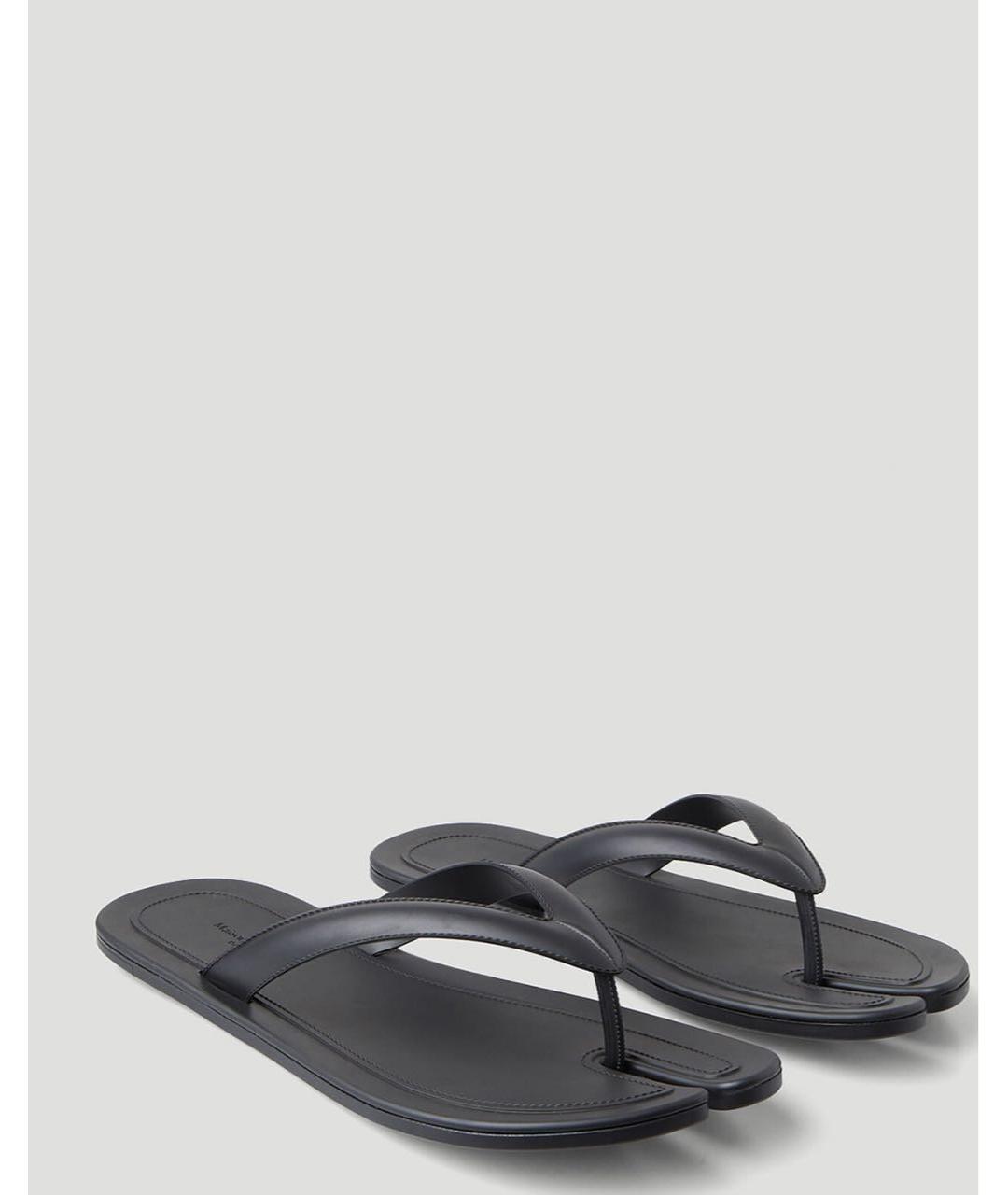 MAISON MARGIELA Черные кожаные босоножки, фото 2