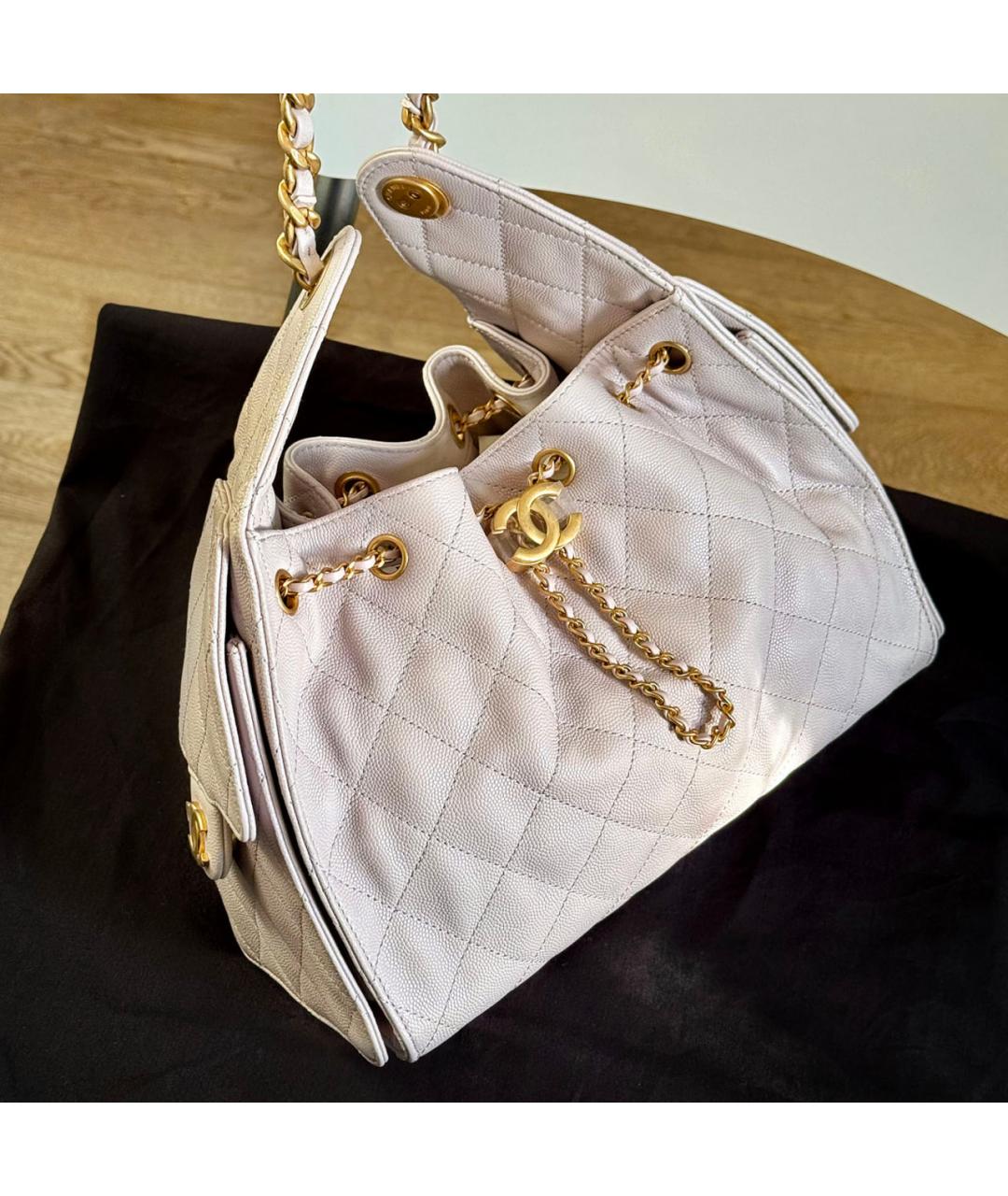 CHANEL Розовая кожаная сумка тоут, фото 4