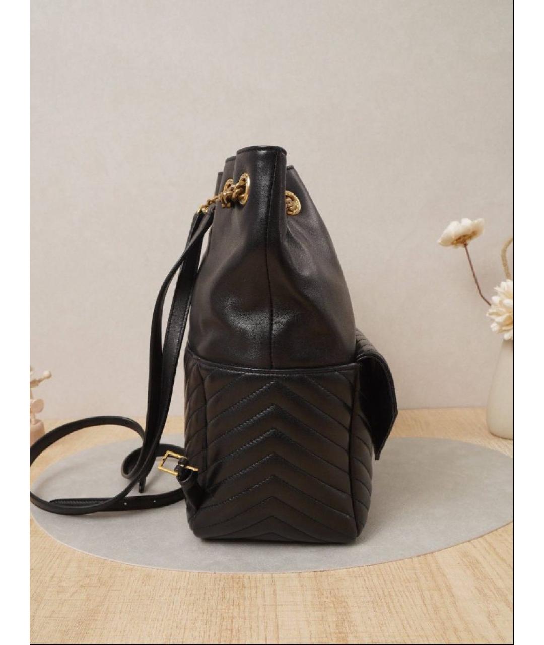 SAINT LAURENT Черный кожаный рюкзак, фото 5