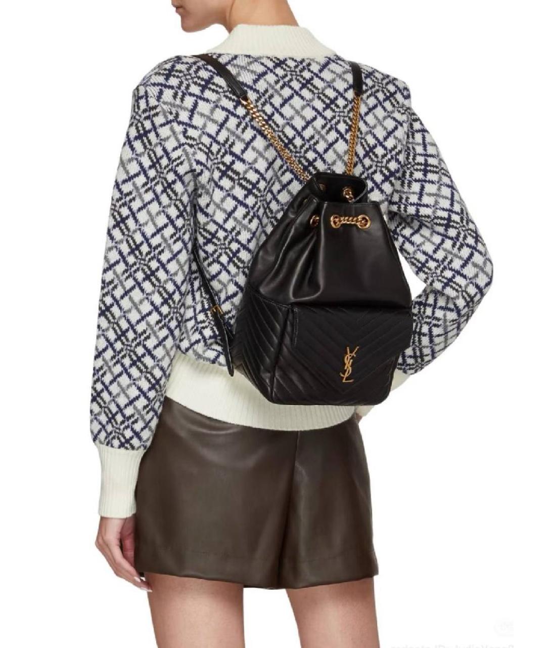 SAINT LAURENT Черный кожаный рюкзак, фото 8