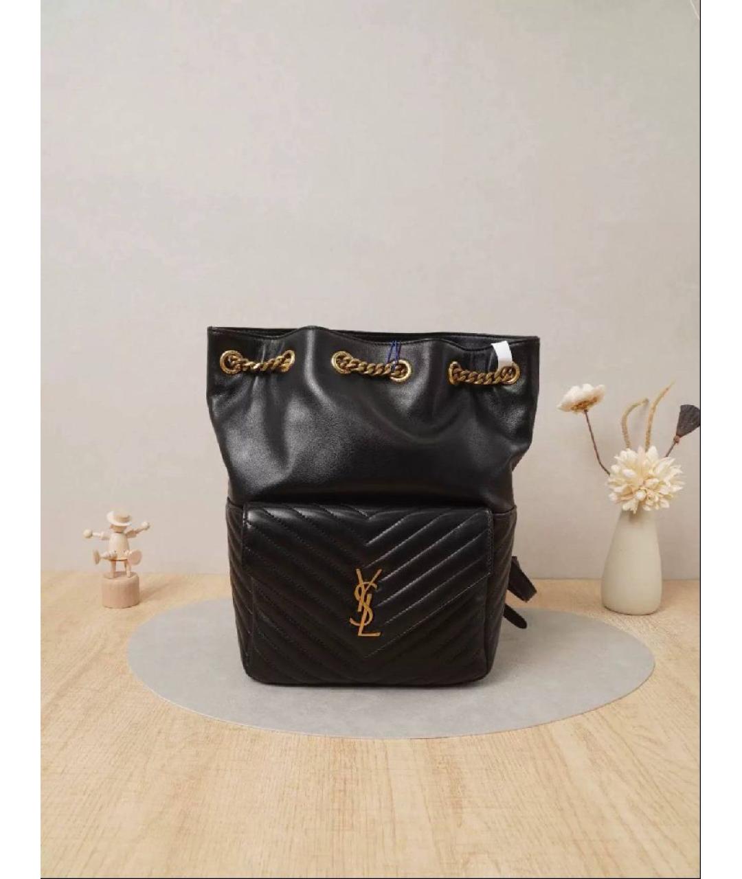 SAINT LAURENT Черный кожаный рюкзак, фото 9