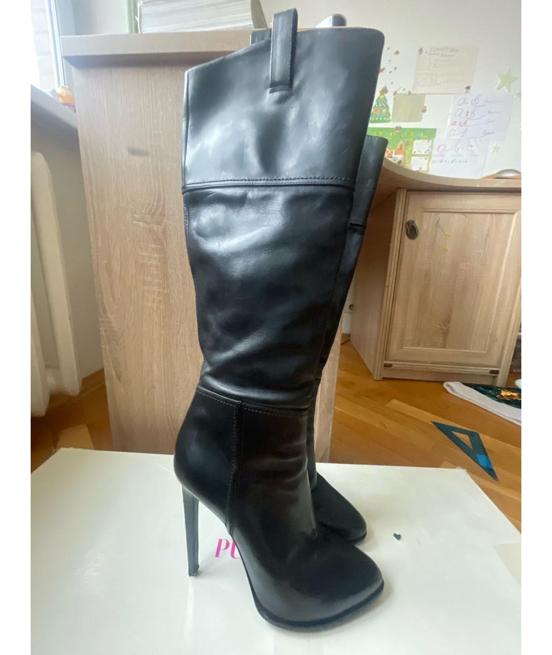 EMILIO PUCCI Черные кожаные сапоги, фото 7
