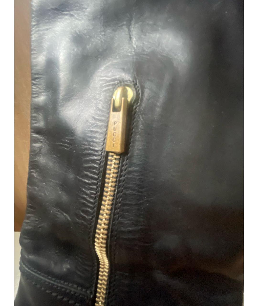 EMILIO PUCCI Черные кожаные сапоги, фото 5