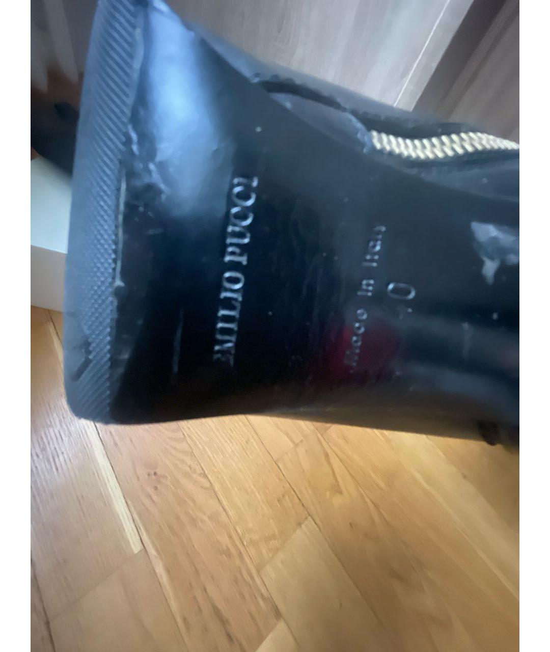 EMILIO PUCCI Черные кожаные сапоги, фото 6