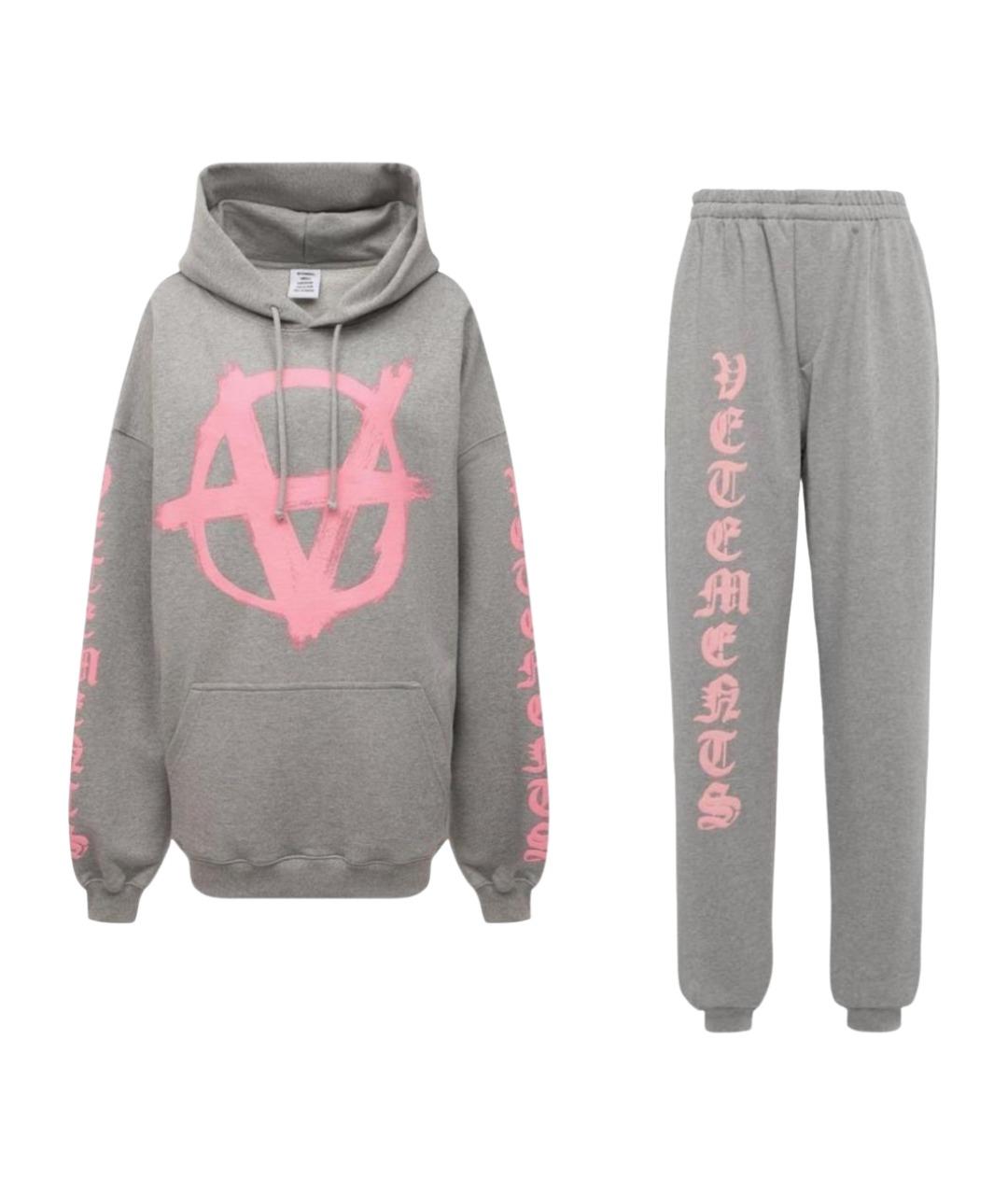 VETEMENTS Серый хлопковый костюм с брюками, фото 1