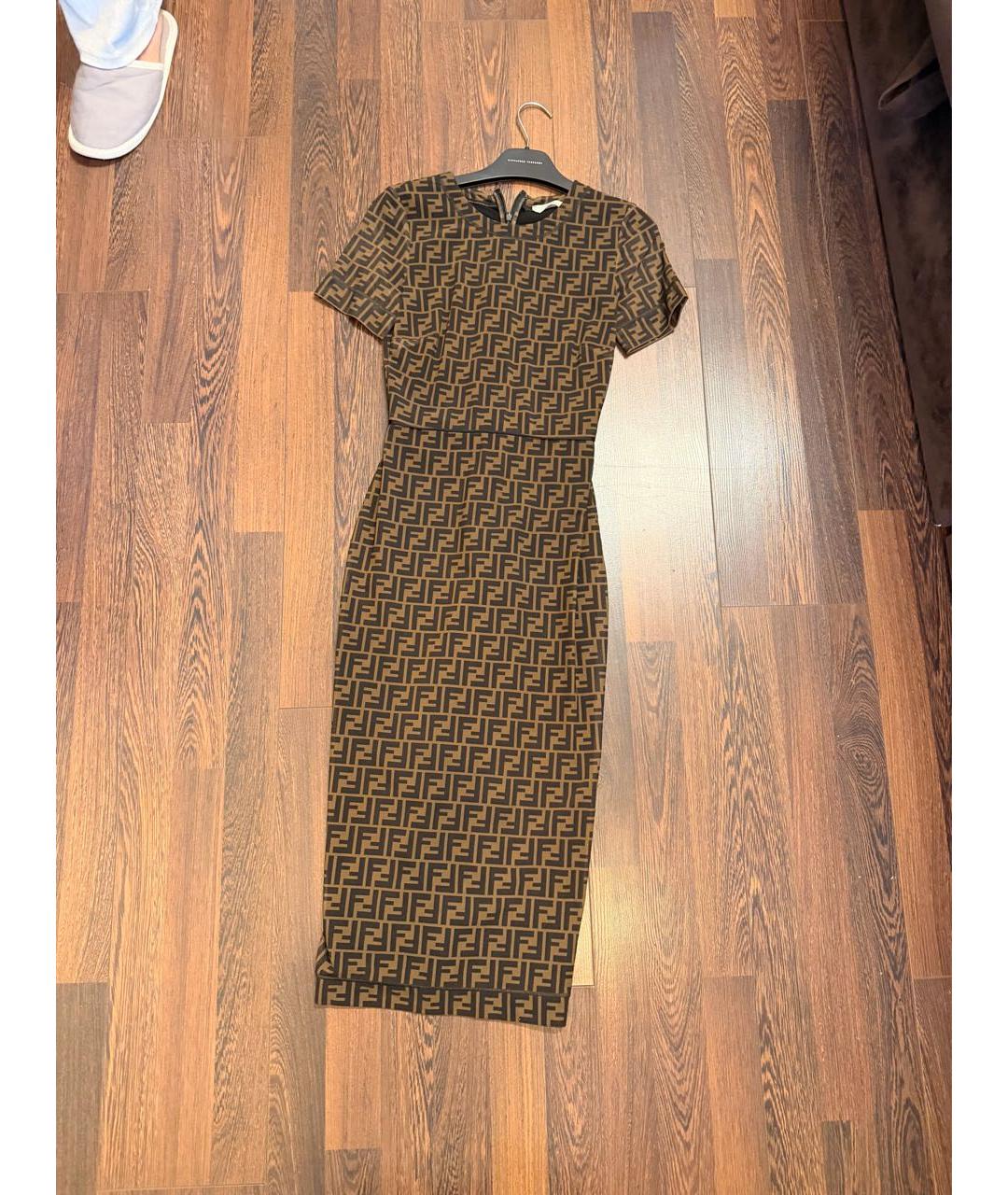 FENDI Бежевое повседневное платье, фото 7