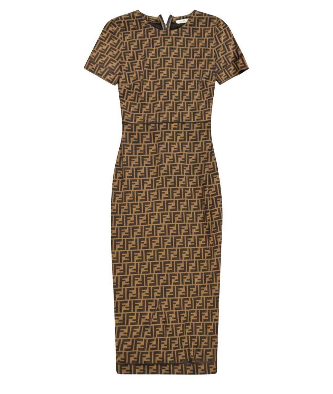 FENDI Бежевое повседневное платье, фото 1