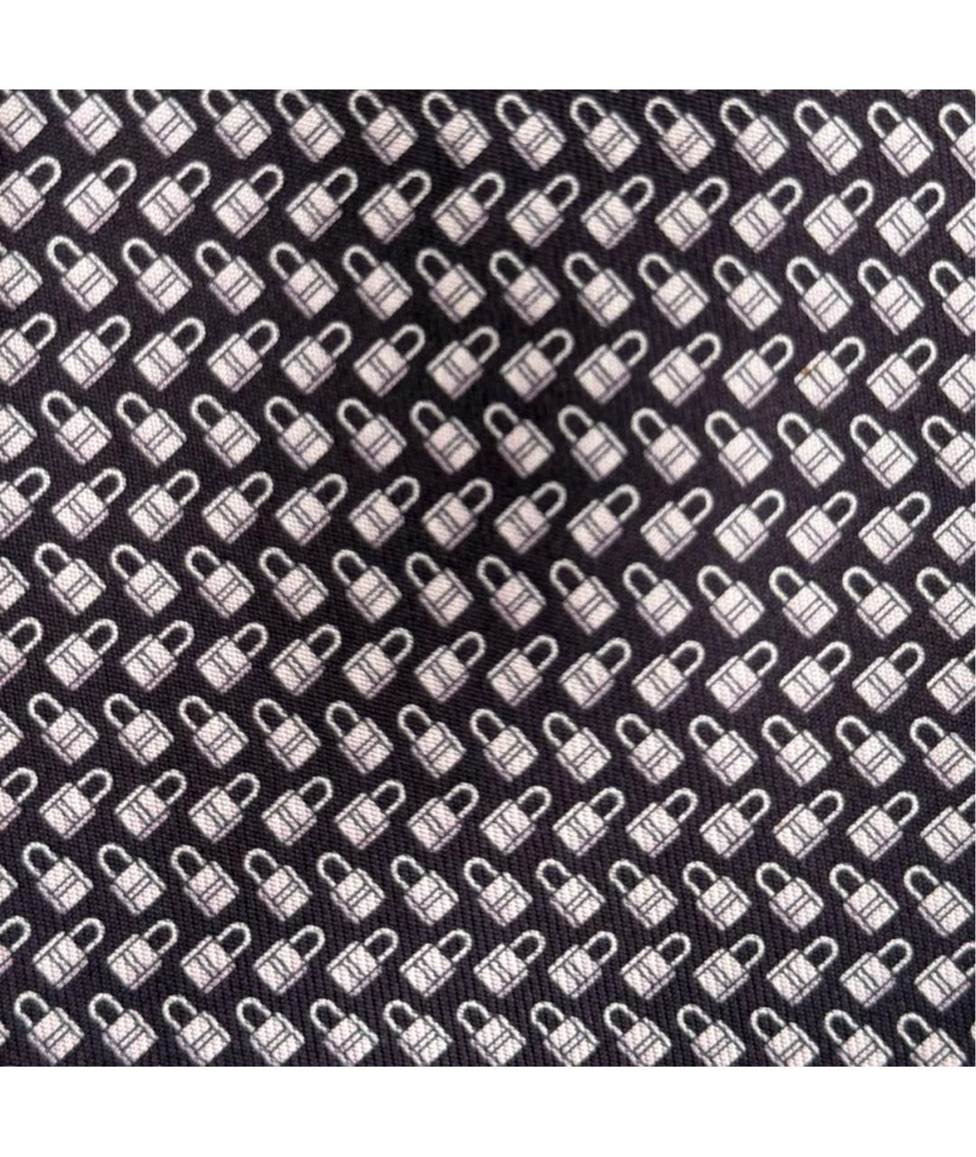 HERMES Черный шелковый галстук, фото 3