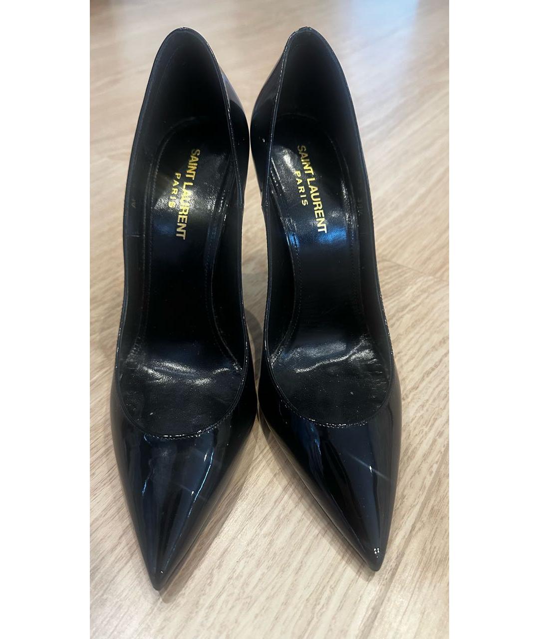 SAINT LAURENT Черные туфли из лакированной кожи, фото 2