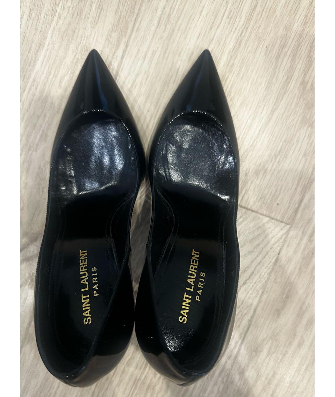 SAINT LAURENT Черные туфли из лакированной кожи, фото 3
