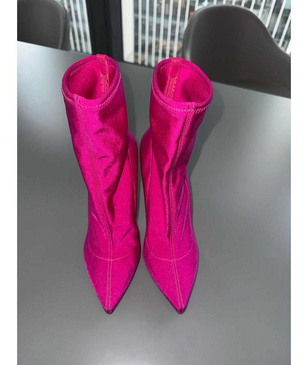 SERGIO ROSSI Фуксия текстильные ботильоны, фото 2