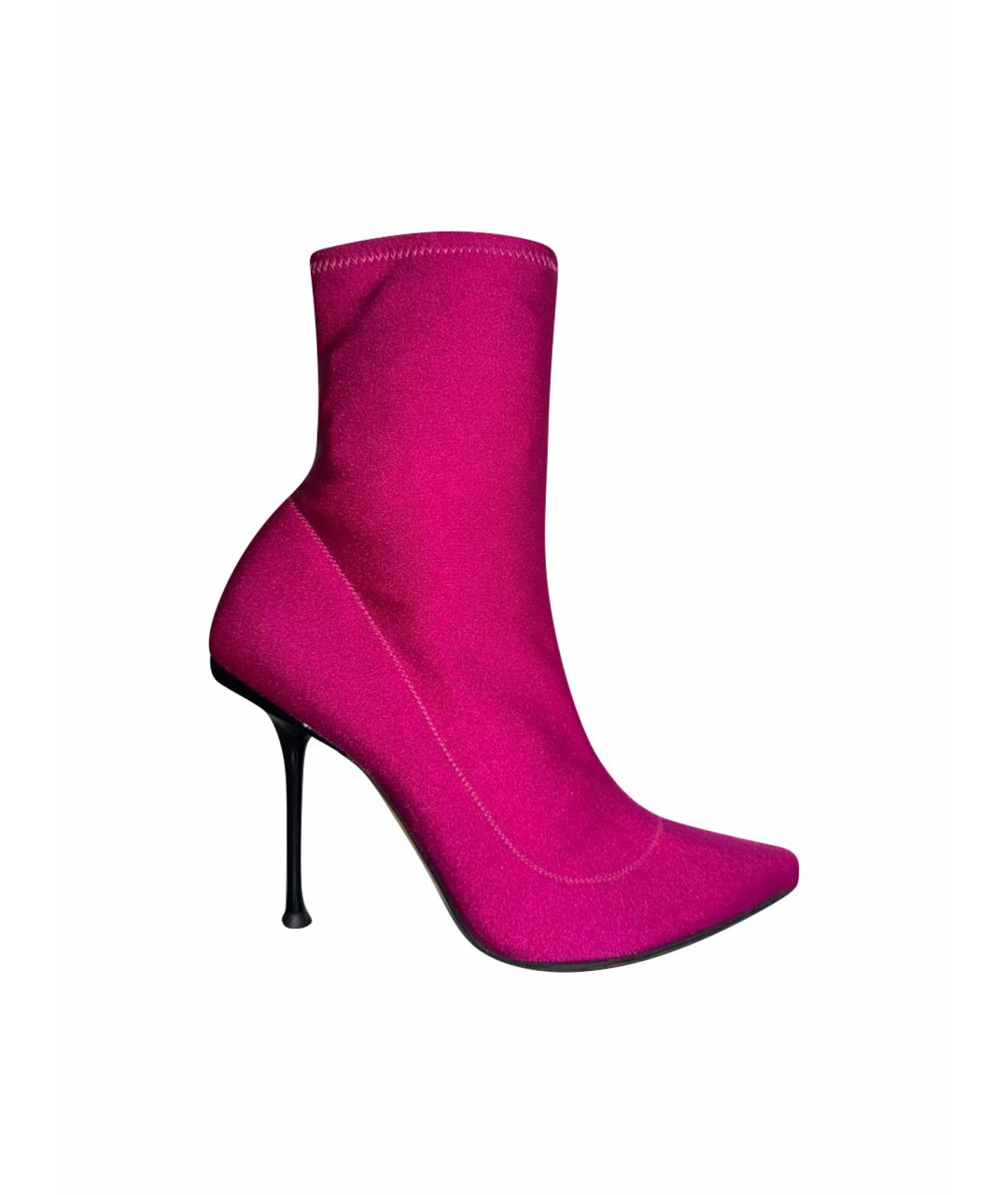 SERGIO ROSSI Фуксия текстильные ботильоны, фото 1