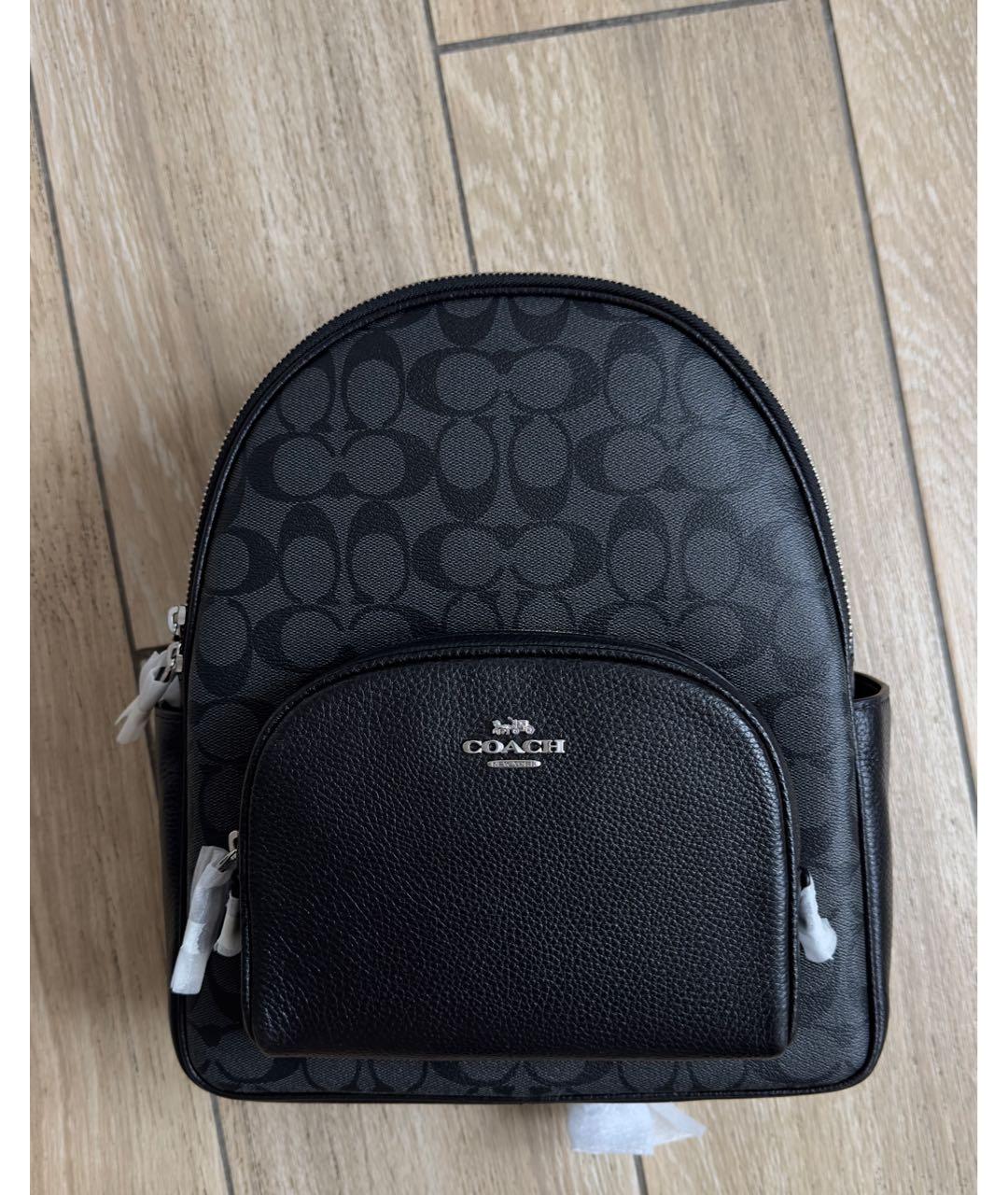 COACH Черный кожаный рюкзак, фото 3