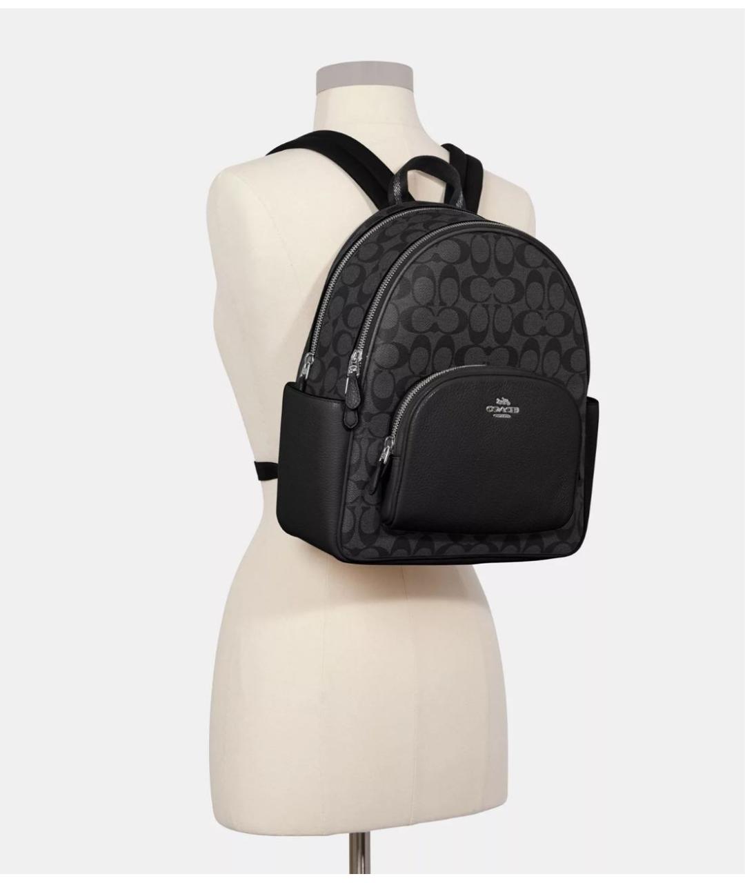 COACH Черный кожаный рюкзак, фото 2
