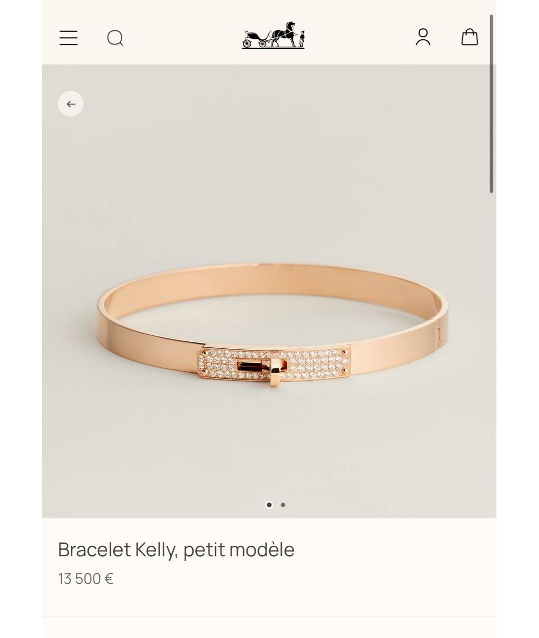 HERMES Золотой браслет из розового золота, фото 6