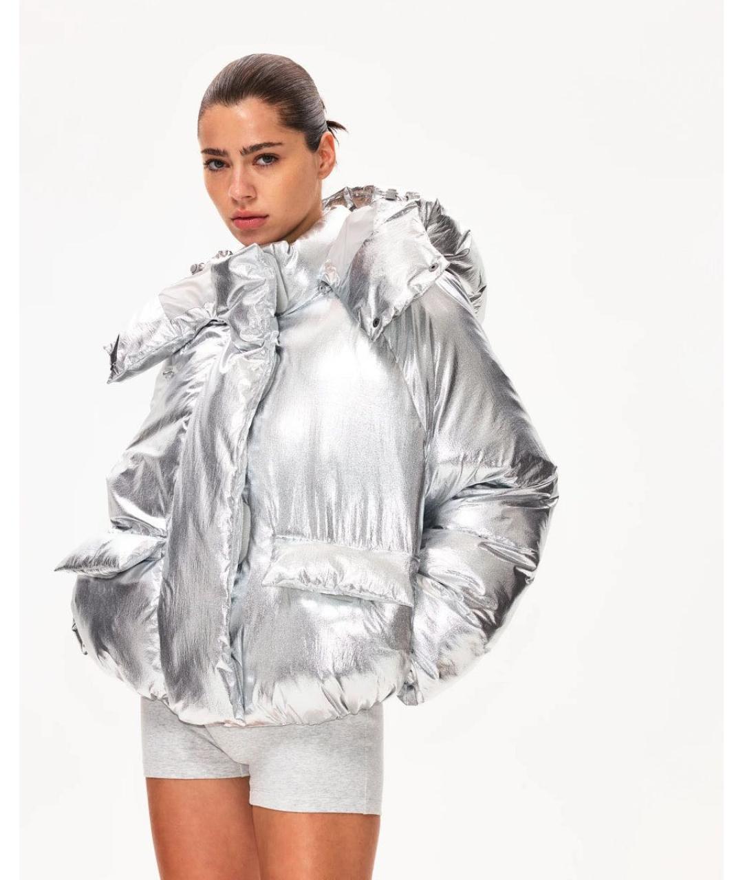 KHY Серебрянный полиэстеровый пуховик, фото 3
