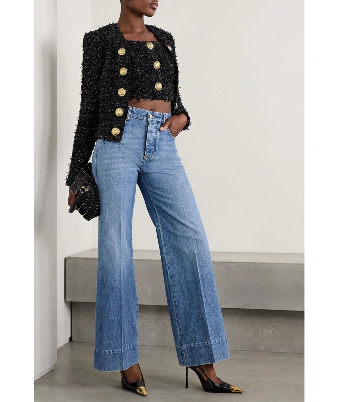 BALMAIN Черная твидовая майка, фото 4