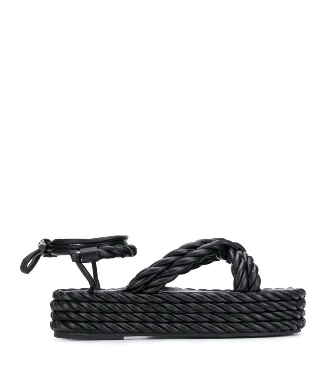 VALENTINO Черные кожаные сандалии, фото 6