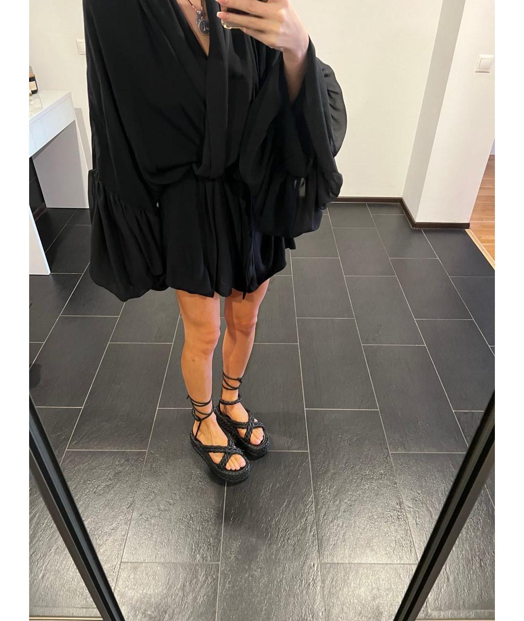 VALENTINO Черные кожаные сандалии, фото 4