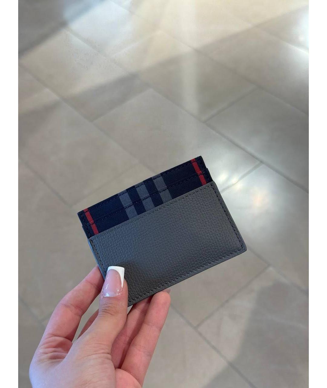 BURBERRY Серый кожаный кардхолдер, фото 7