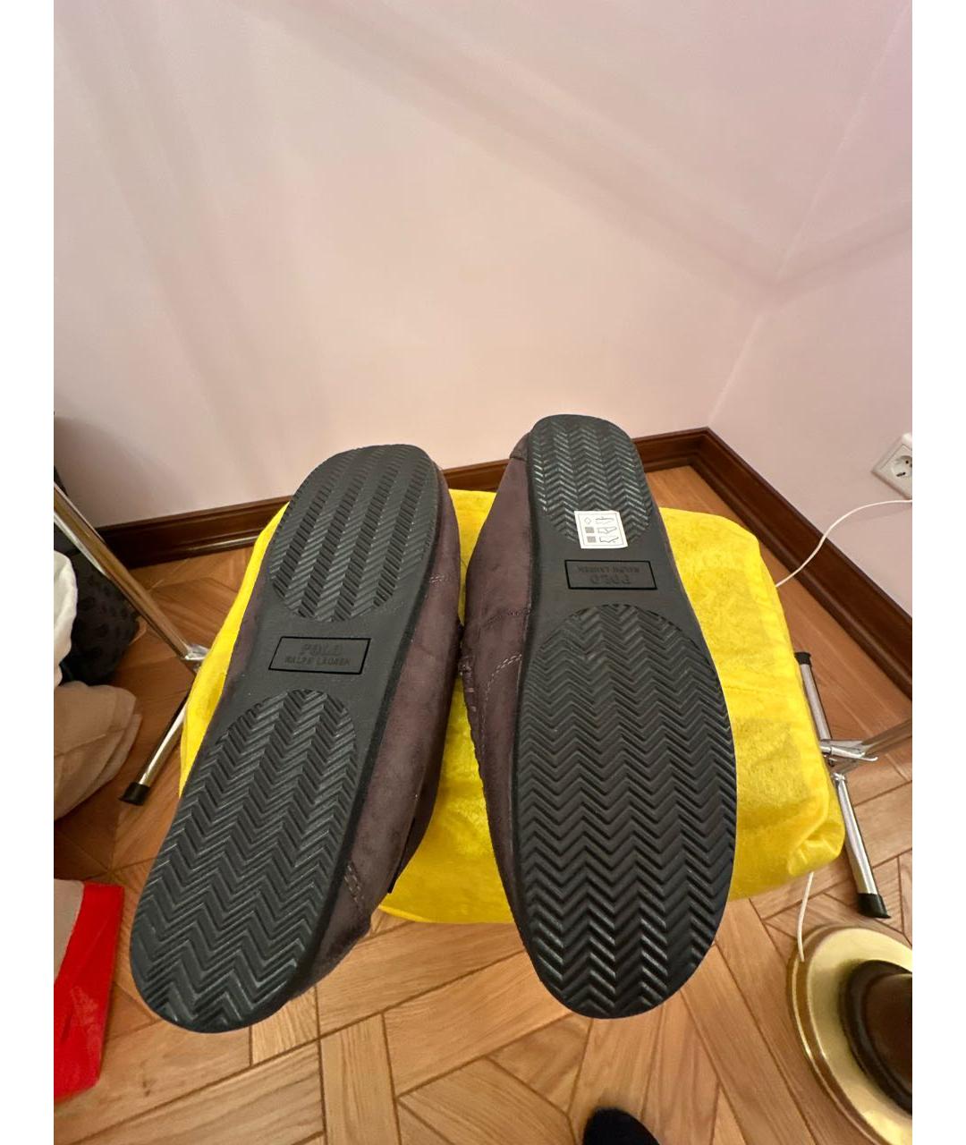 POLO RALPH LAUREN Коричневые замшевые мокасины, фото 8