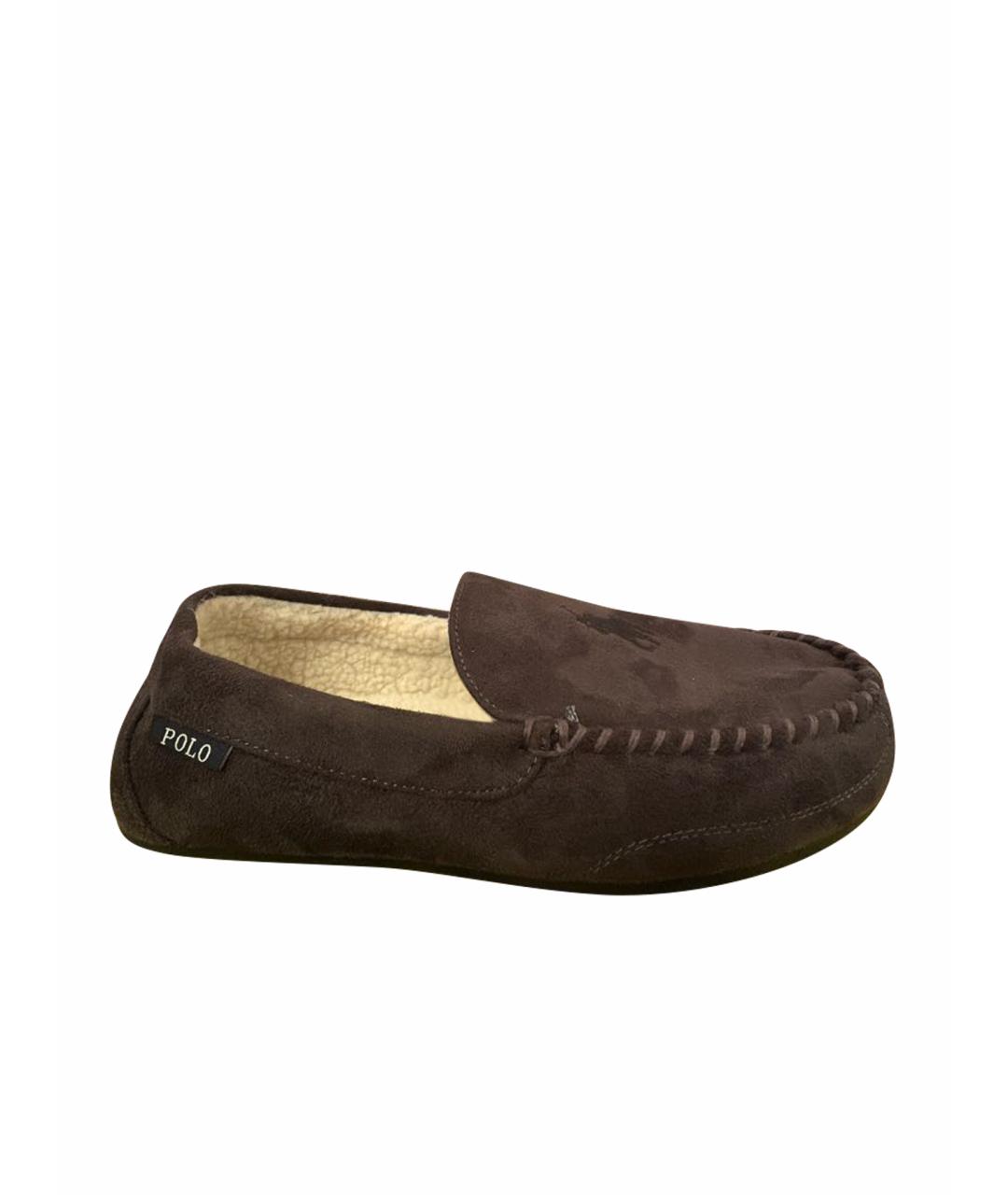 POLO RALPH LAUREN Коричневые замшевые мокасины, фото 1