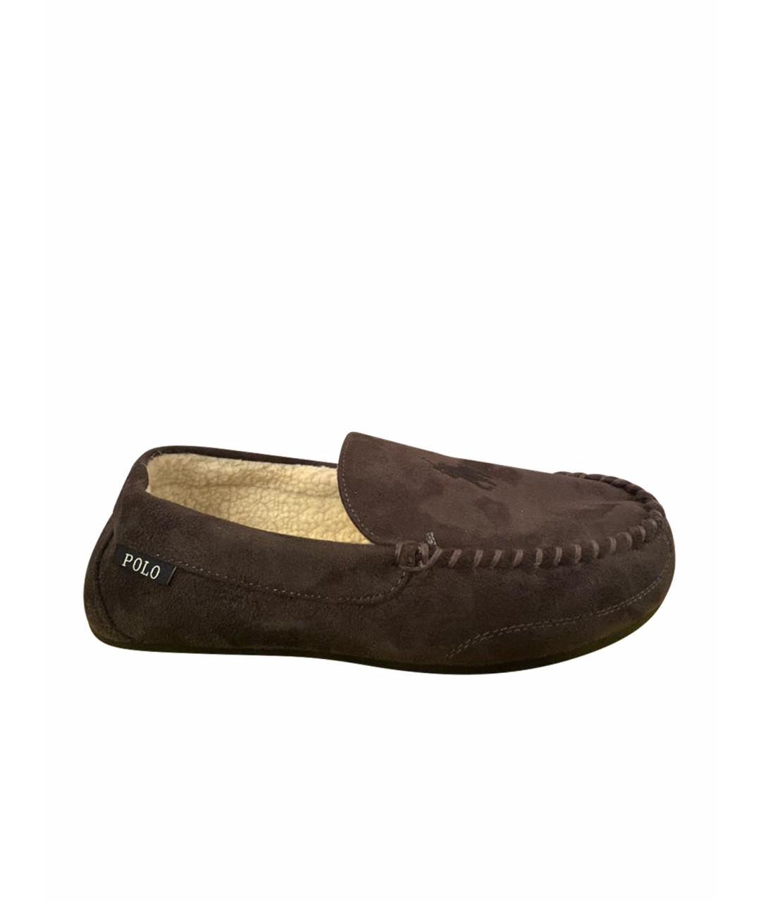 POLO RALPH LAUREN Коричневые замшевые мокасины, фото 9