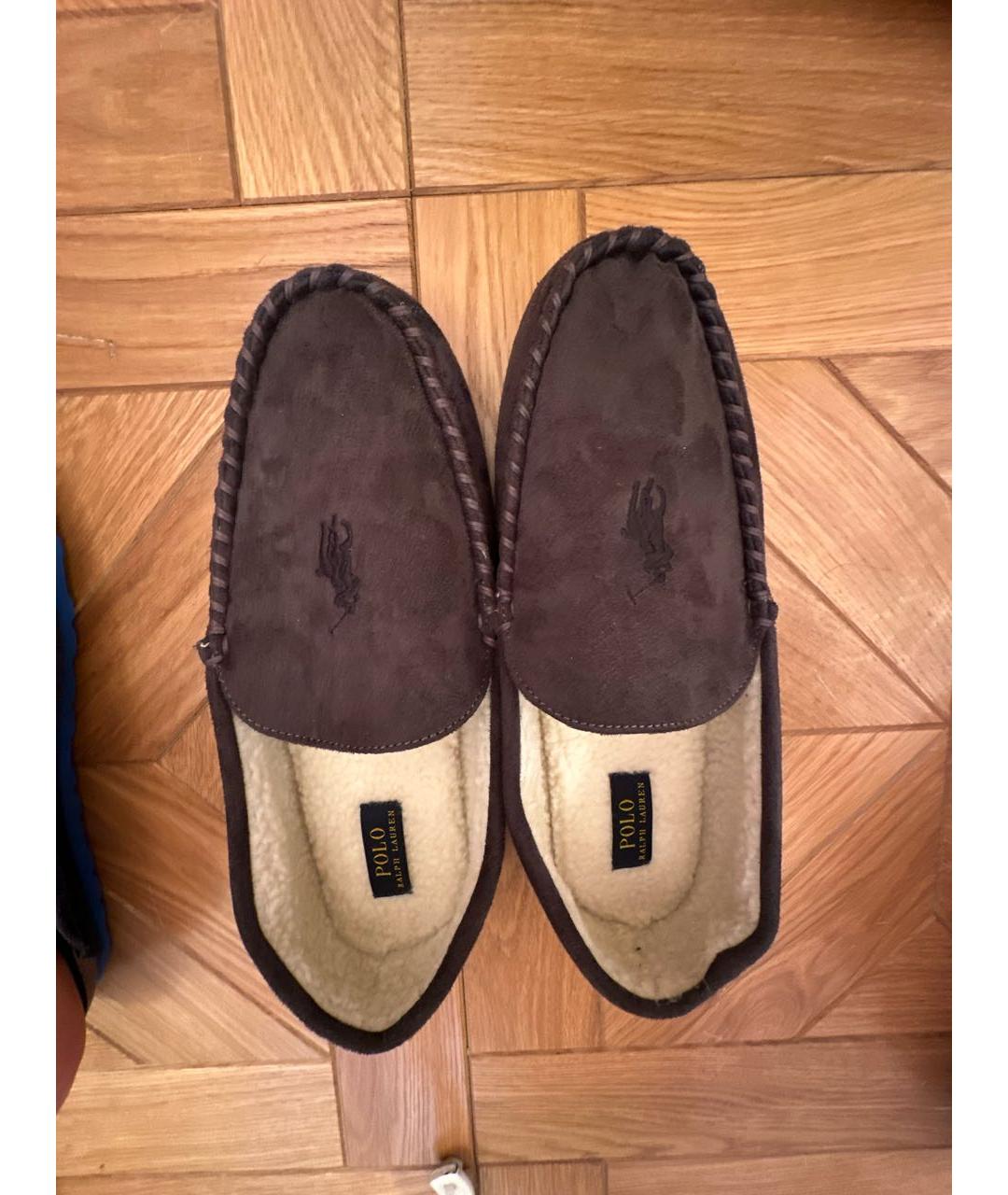 POLO RALPH LAUREN Коричневые замшевые мокасины, фото 3