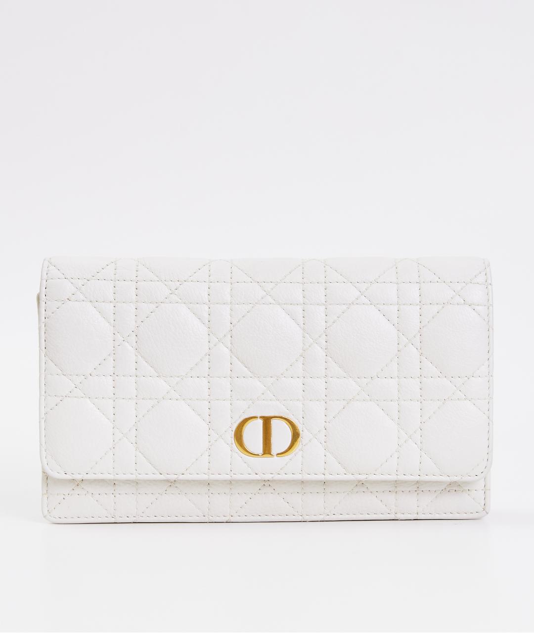 CHRISTIAN DIOR Белая кожаная сумка через плечо, фото 10