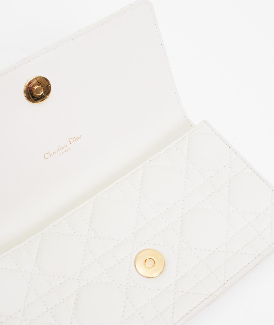 CHRISTIAN DIOR Белая кожаная сумка через плечо, фото 7