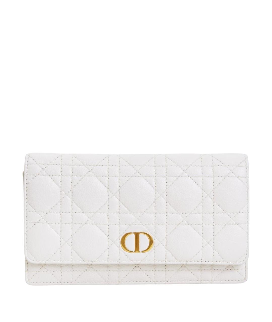 CHRISTIAN DIOR Белая кожаная сумка через плечо, фото 1