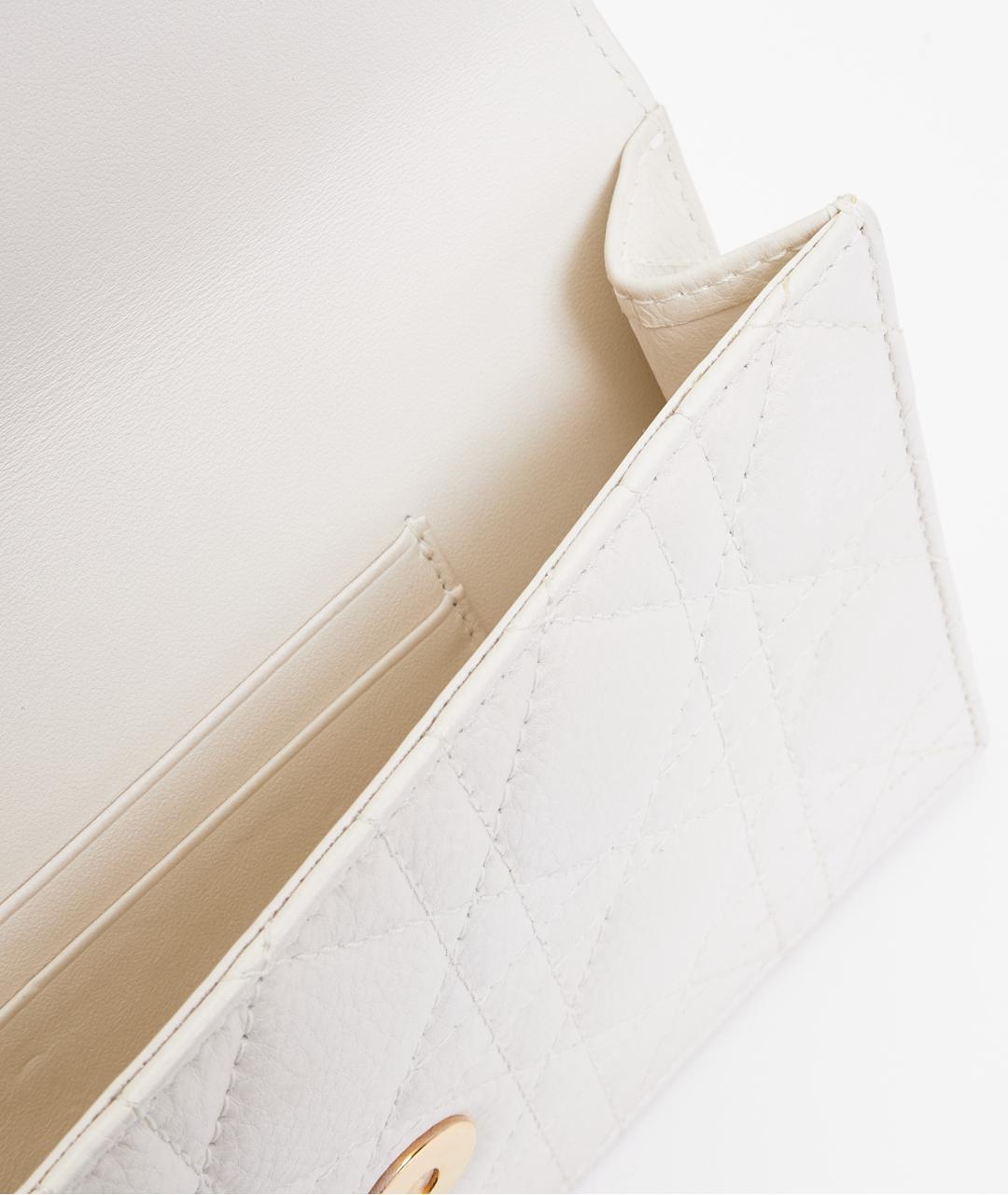 CHRISTIAN DIOR Белая кожаная сумка через плечо, фото 8