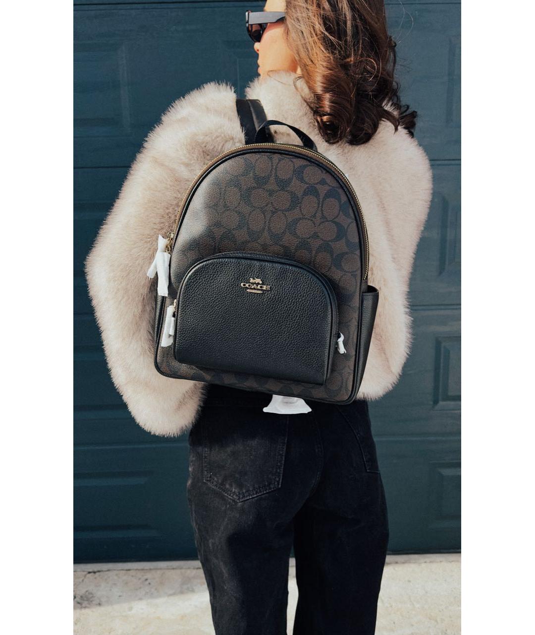 COACH Коричневый кожаный рюкзак, фото 7