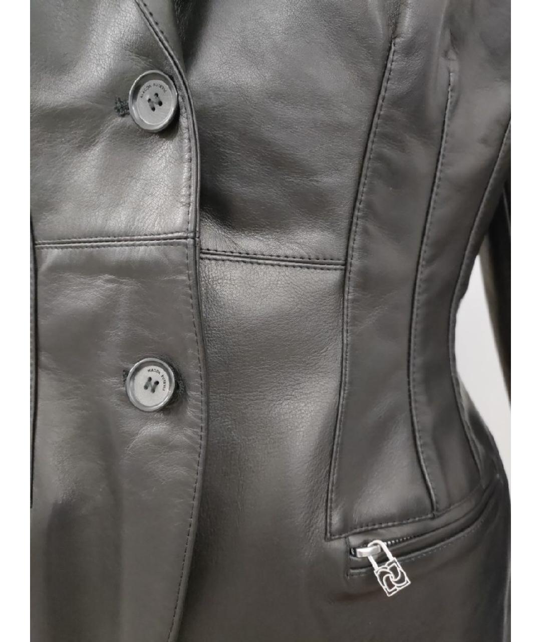 MAGDA BUTRYM Черный кожаный жакет/пиджак, фото 4