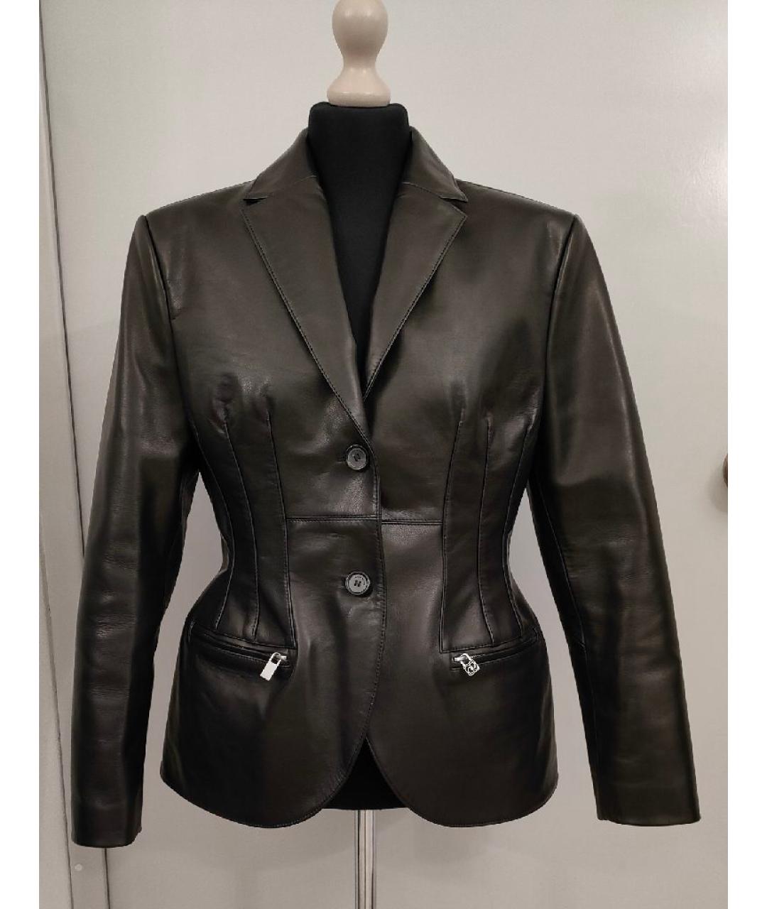 MAGDA BUTRYM Черный кожаный жакет/пиджак, фото 5