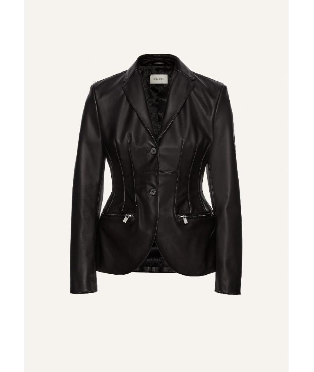 MAGDA BUTRYM Черный кожаный жакет/пиджак, фото 7