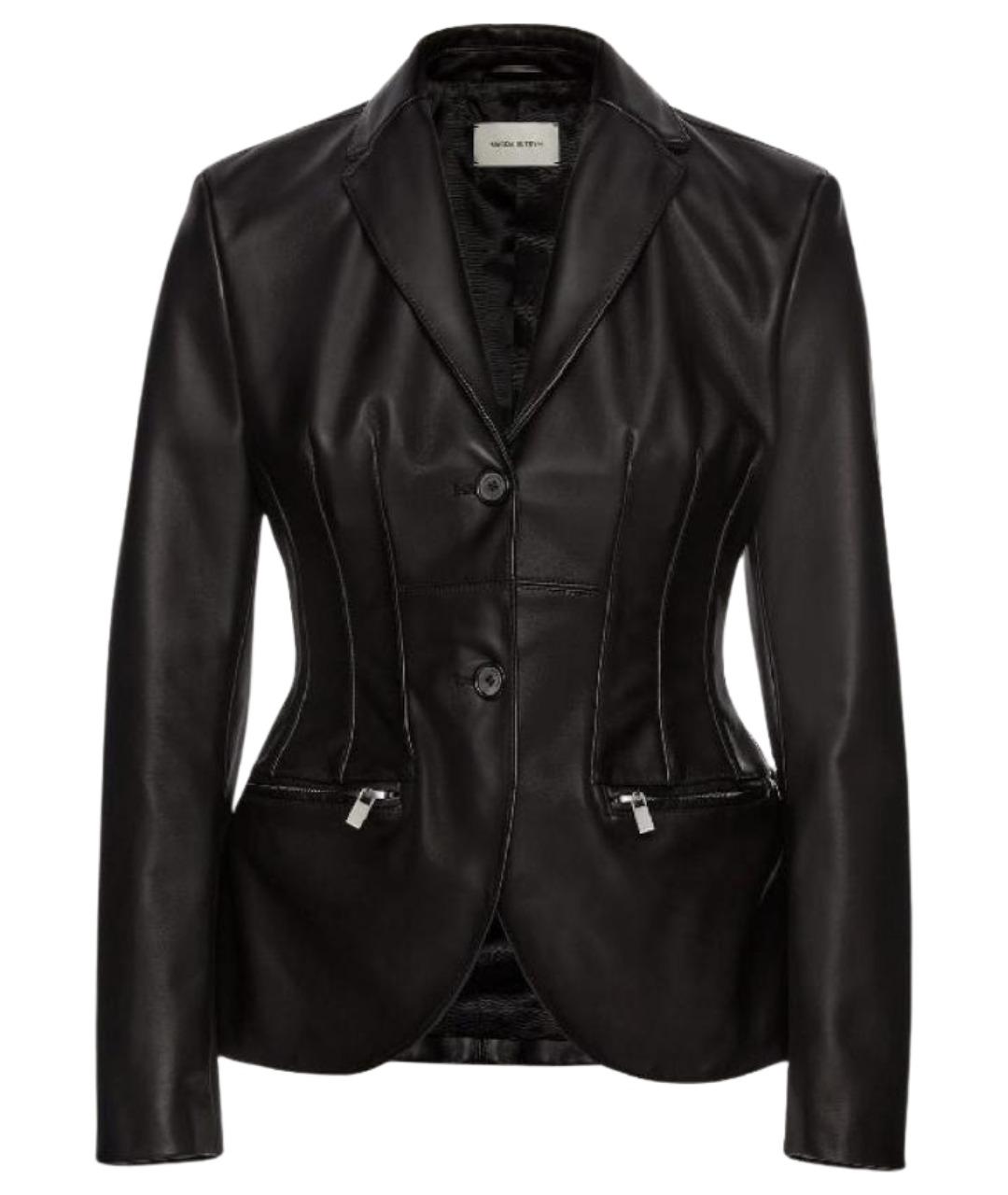 MAGDA BUTRYM Черный кожаный жакет/пиджак, фото 1