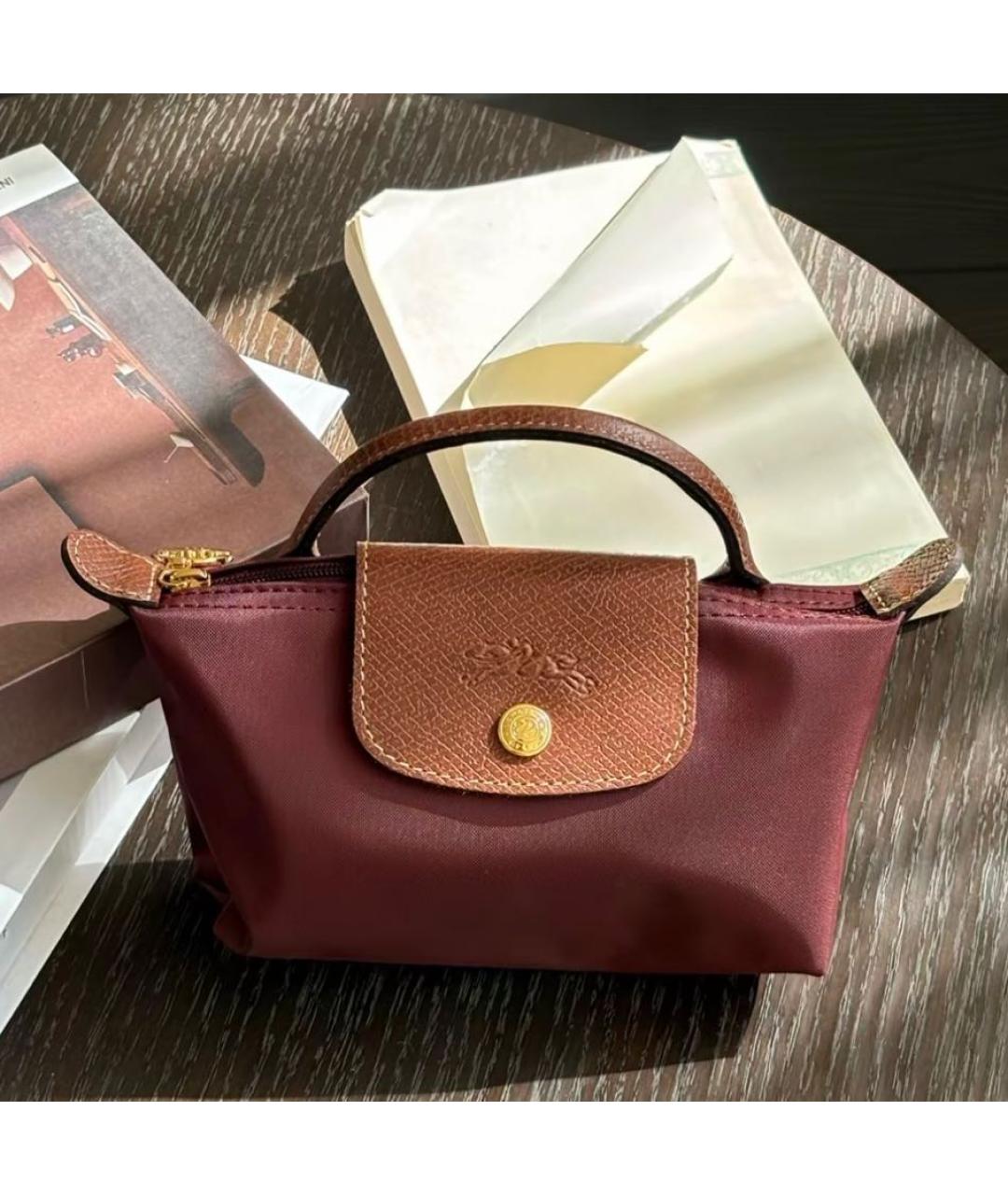 LONGCHAMP Бордовая сумка с короткими ручками, фото 6