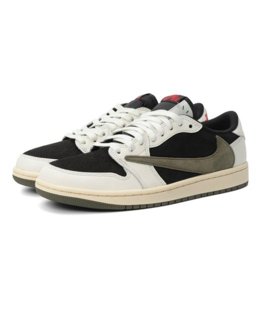 JORDAN Хаки кожаные кроссовки, фото 2