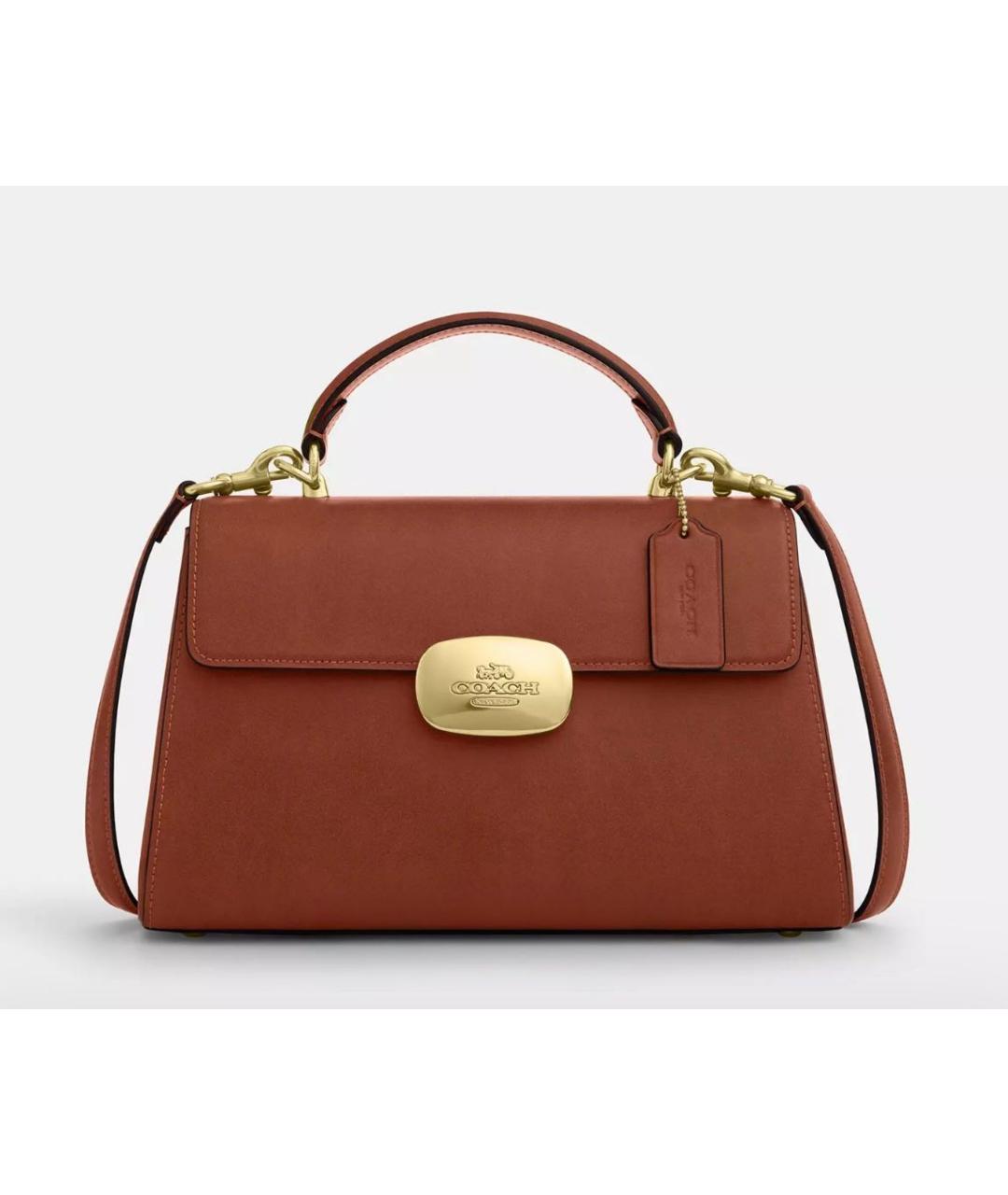 COACH Коричневая кожаная сумка через плечо, фото 5