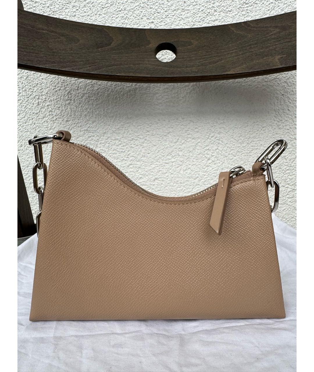 MAISON MARGIELA Бежевая кожаная сумка через плечо, фото 3