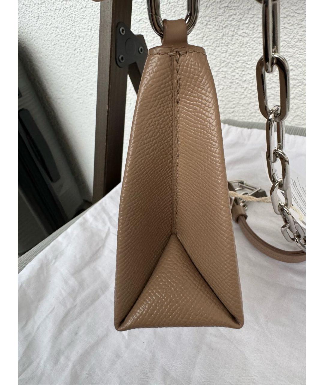 MAISON MARGIELA Бежевая кожаная сумка через плечо, фото 6