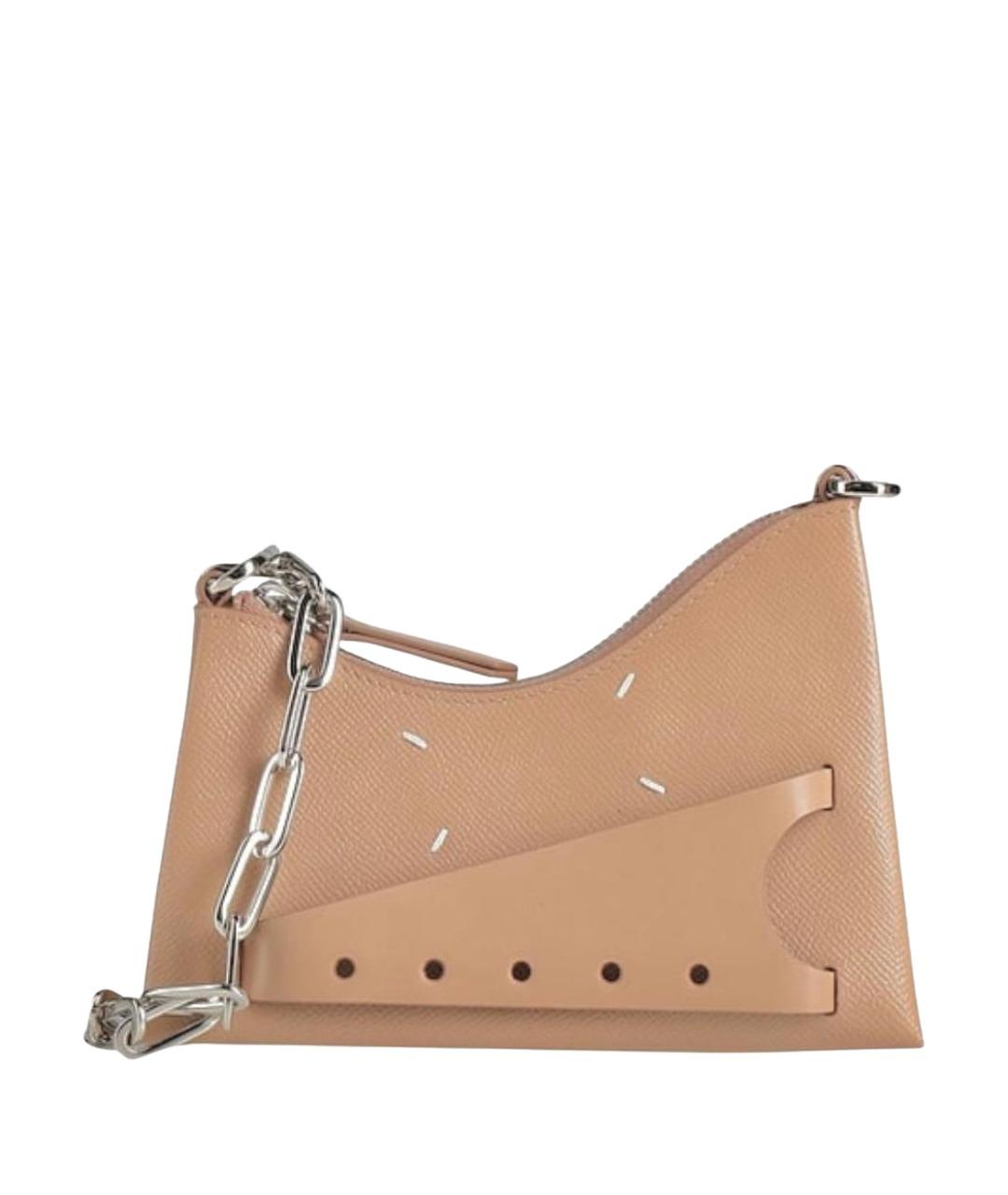 MAISON MARGIELA Бежевая кожаная сумка через плечо, фото 1
