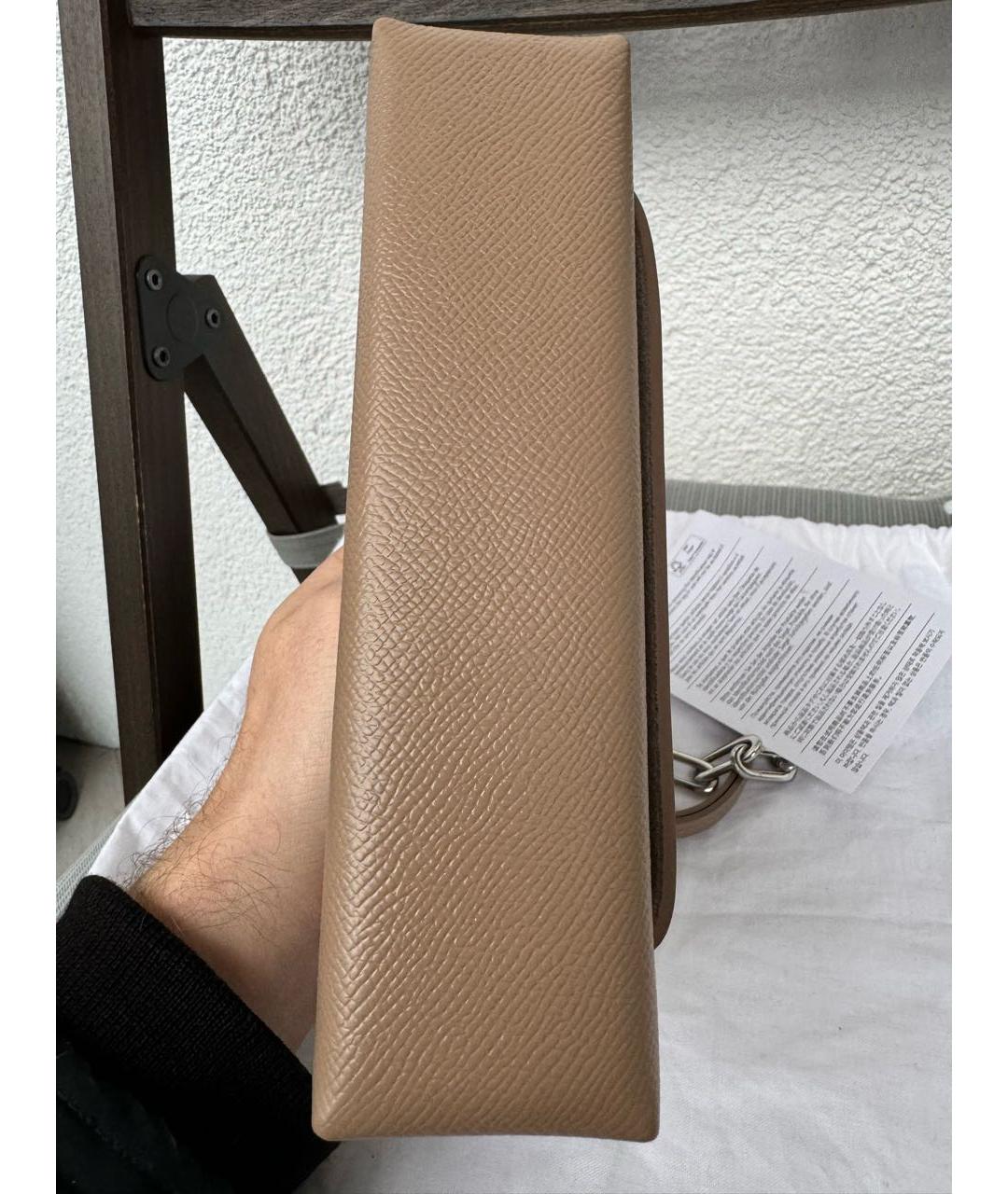 MAISON MARGIELA Бежевая кожаная сумка через плечо, фото 5